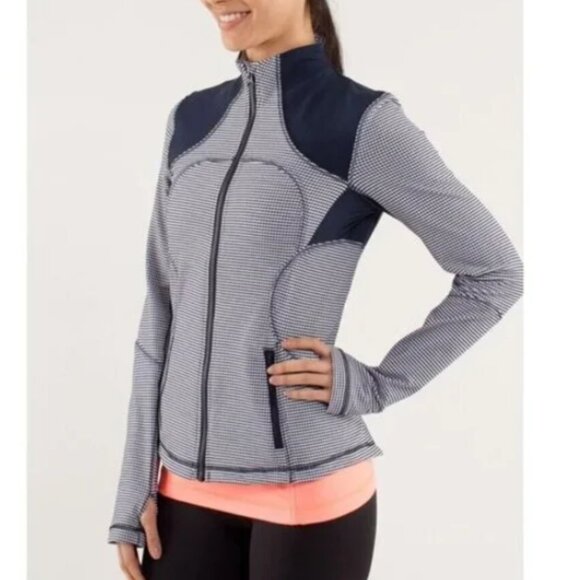 Lululemon Gingham Forme Jacket Inkwell Size 8 - Picture 1 of 14